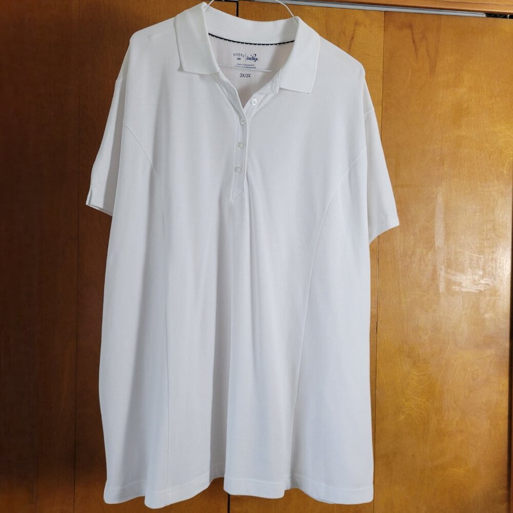 NEW Riders by Lee Indigo Polo Shirt White Womens 3X Comfort Athleisure NWT - Picture 2 of 11
